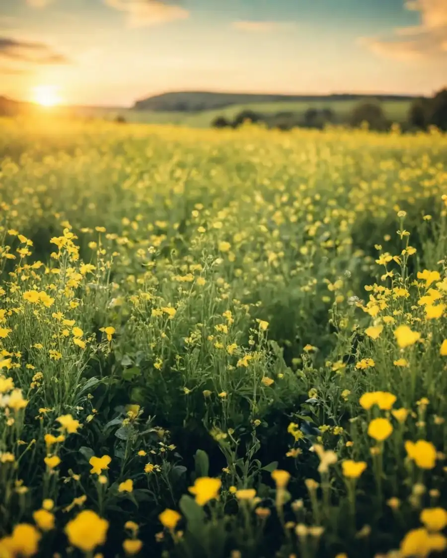 Editing Field Of Yellow Flowers Background