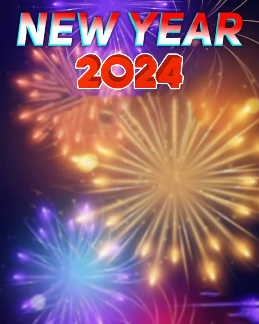 Editing Fireworks Happy New Year 2024 Background