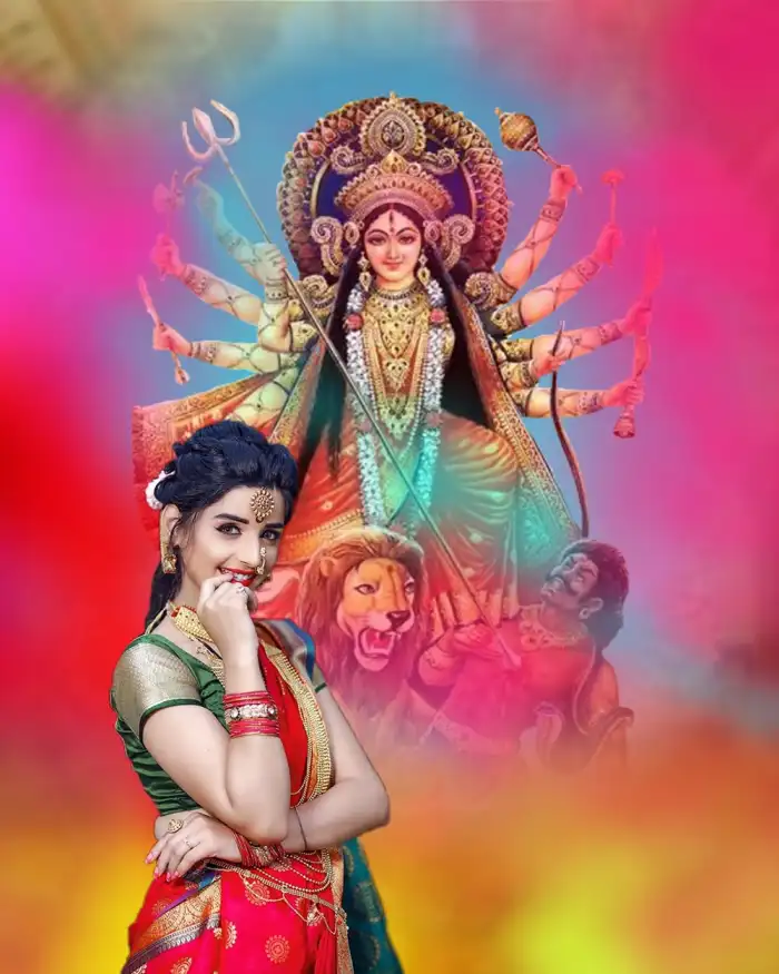 Editing Happy Navratri Girl Picsart Background HD