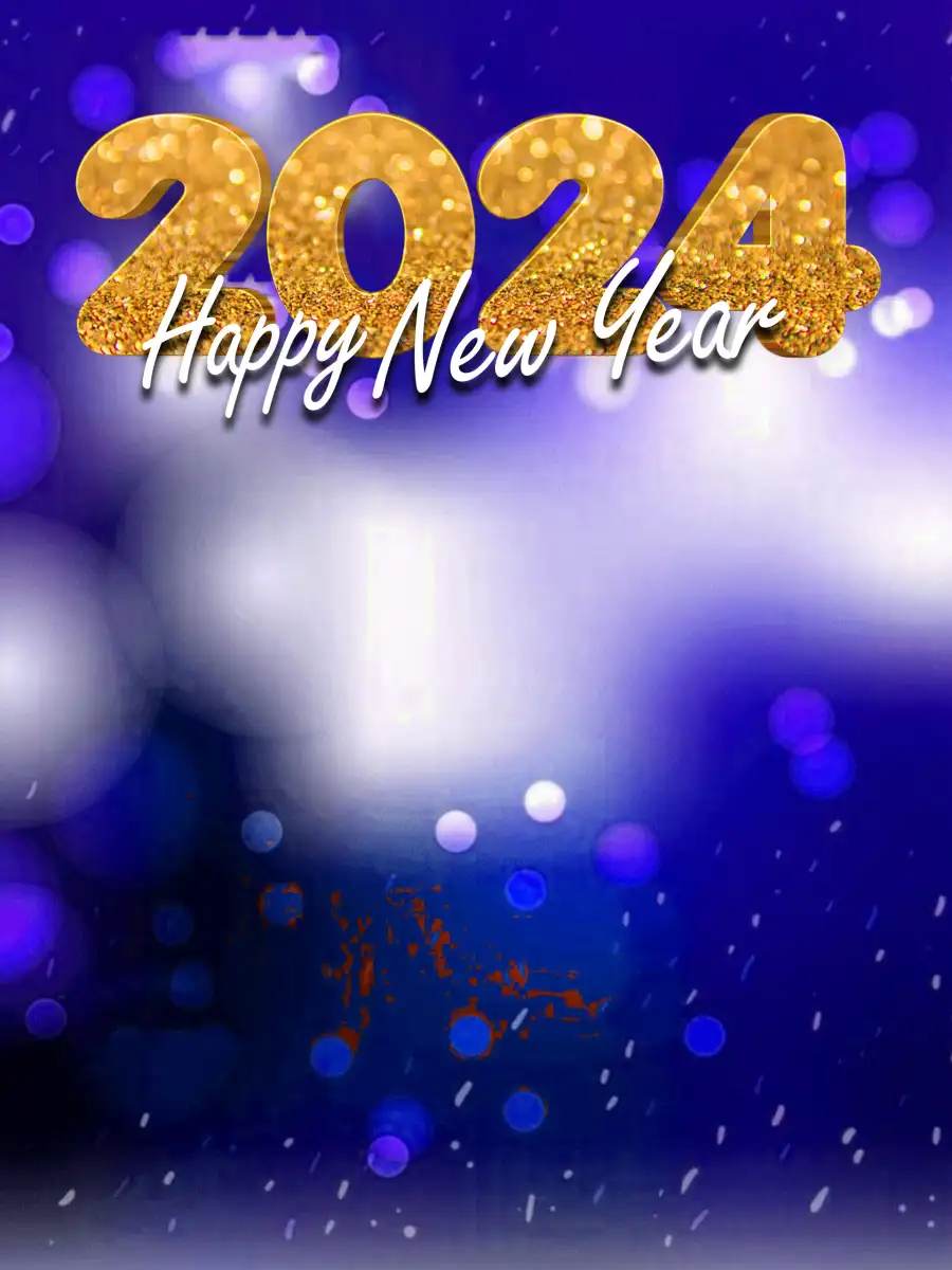 Editing  Happy New Year 2024 Blue HD  Background