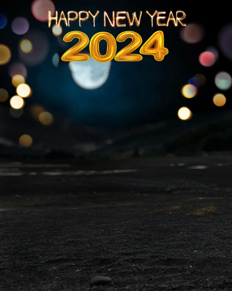 Editing  Happy New Year 2024 Bokeh Light HD  Background