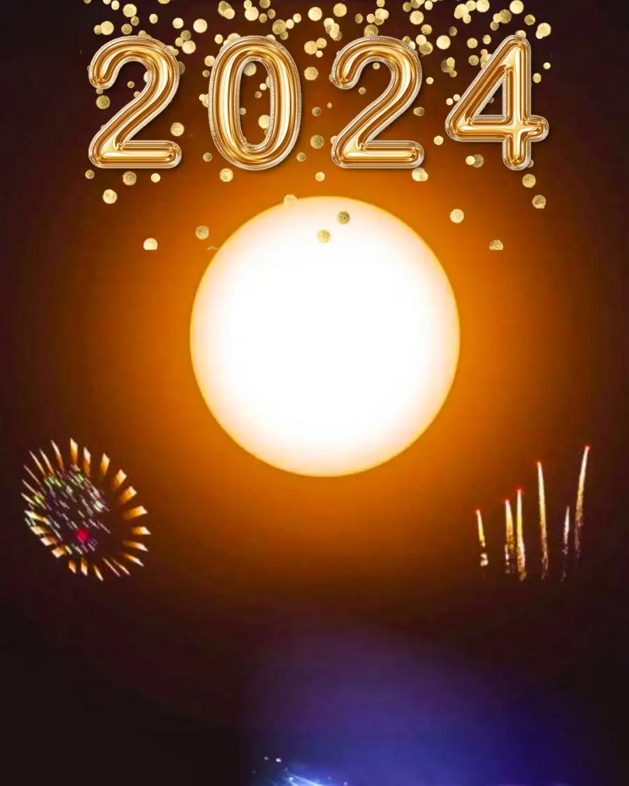 Editing  Happy New Year 2024 Bright Light In The Sky Background