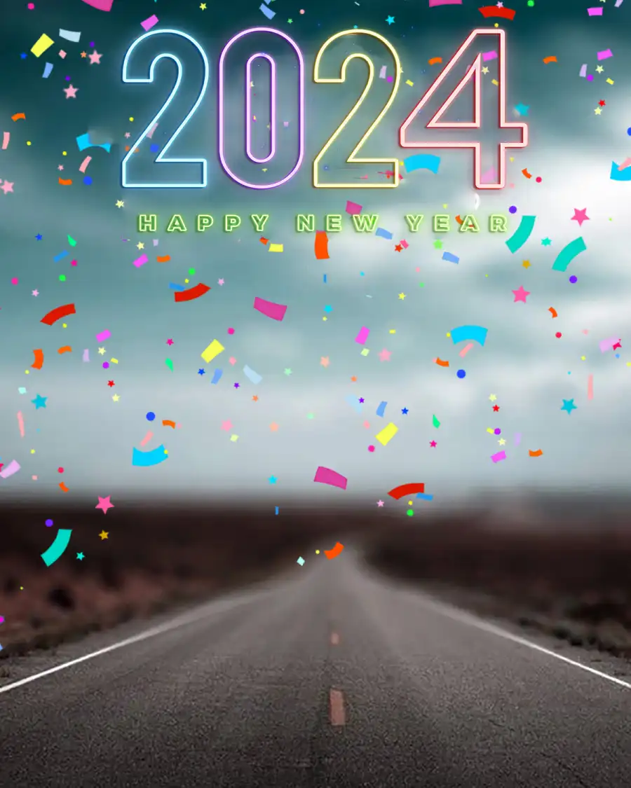 Editing  Happy New Year 2024 Road CB Background