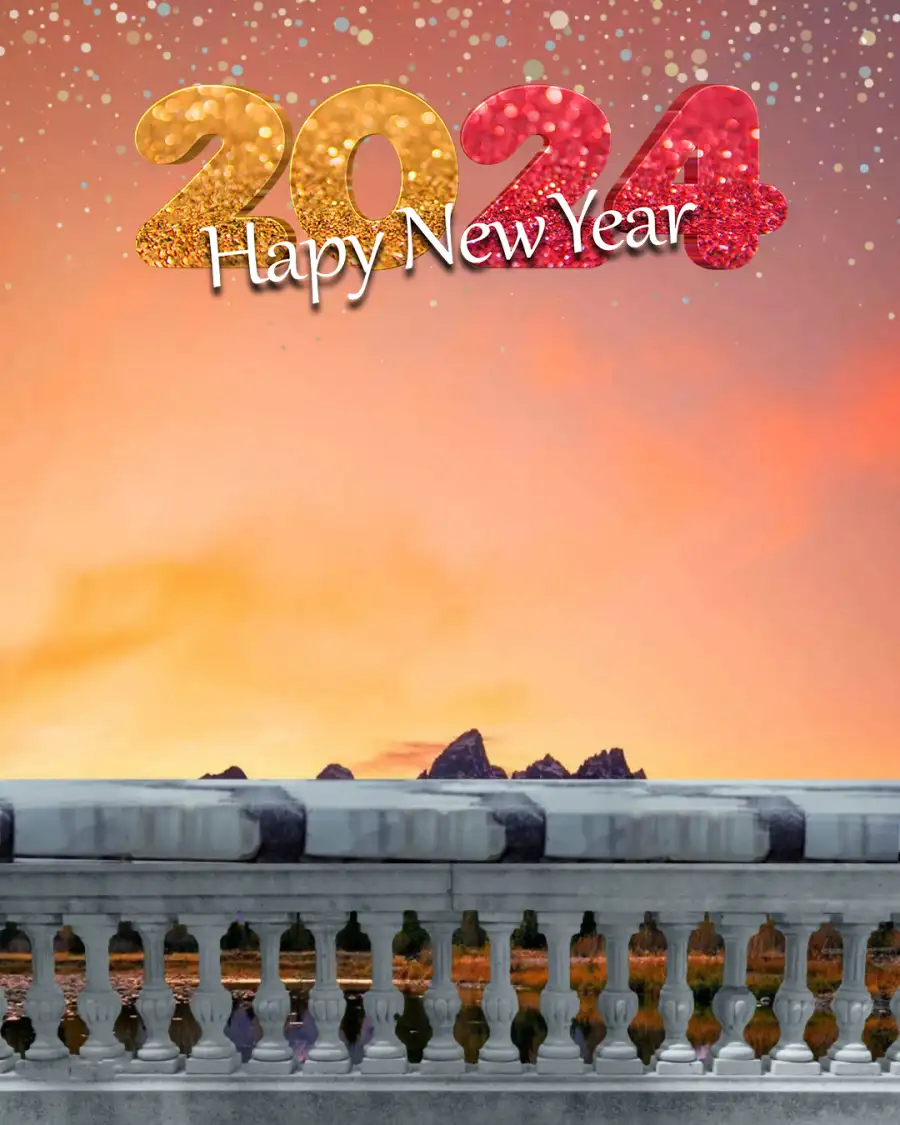 Editing Happy New Year 2024 Row Of Chess Pieces Background