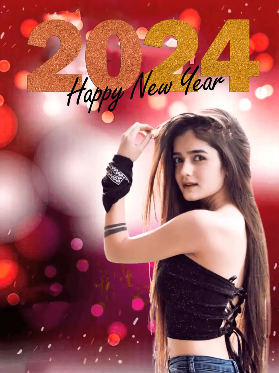 Editing  Happy New Year 2024 Woman Girl HD Background