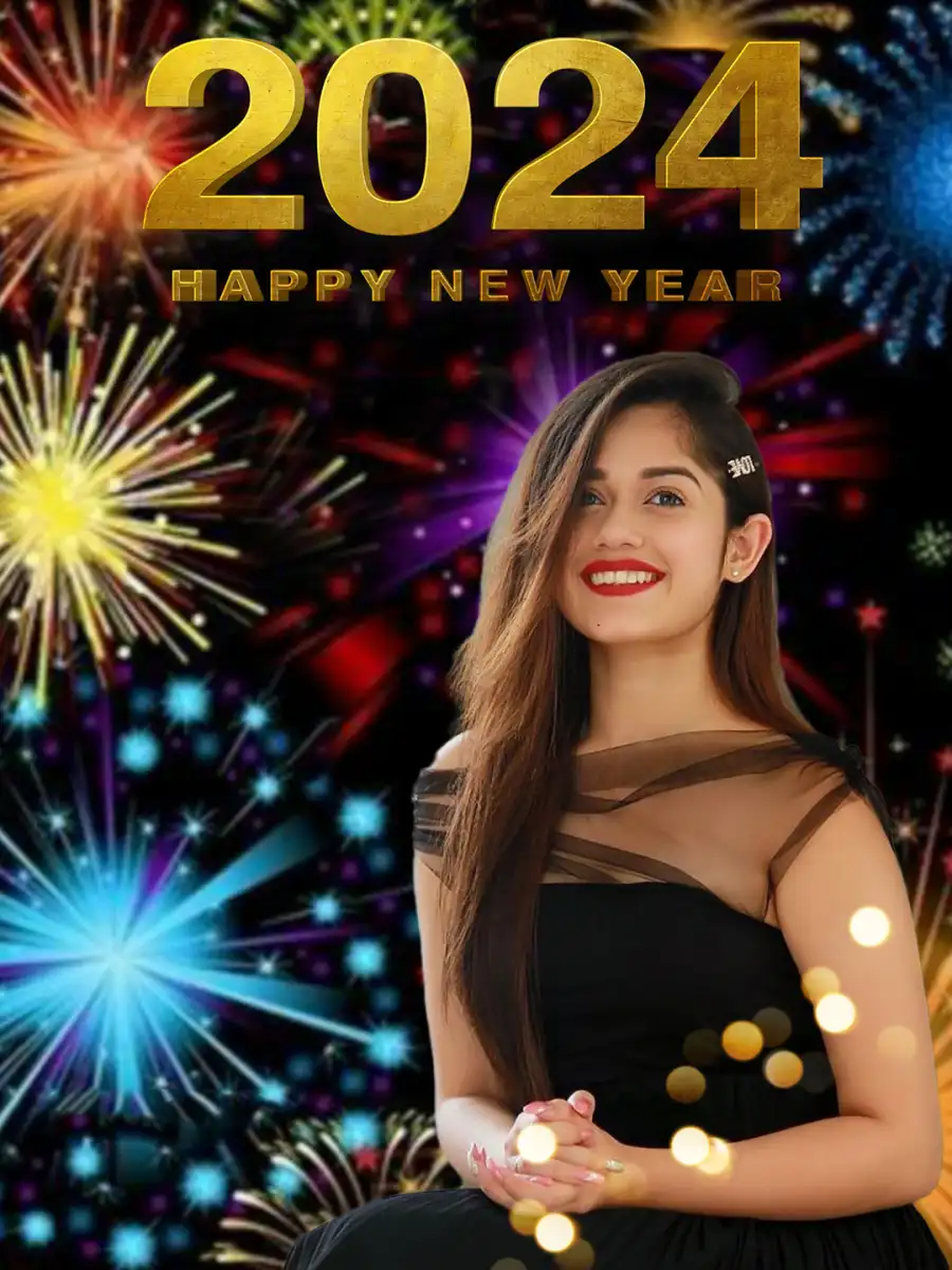 Editing  Happy New Year 2024 Woman Girl Picsart Background