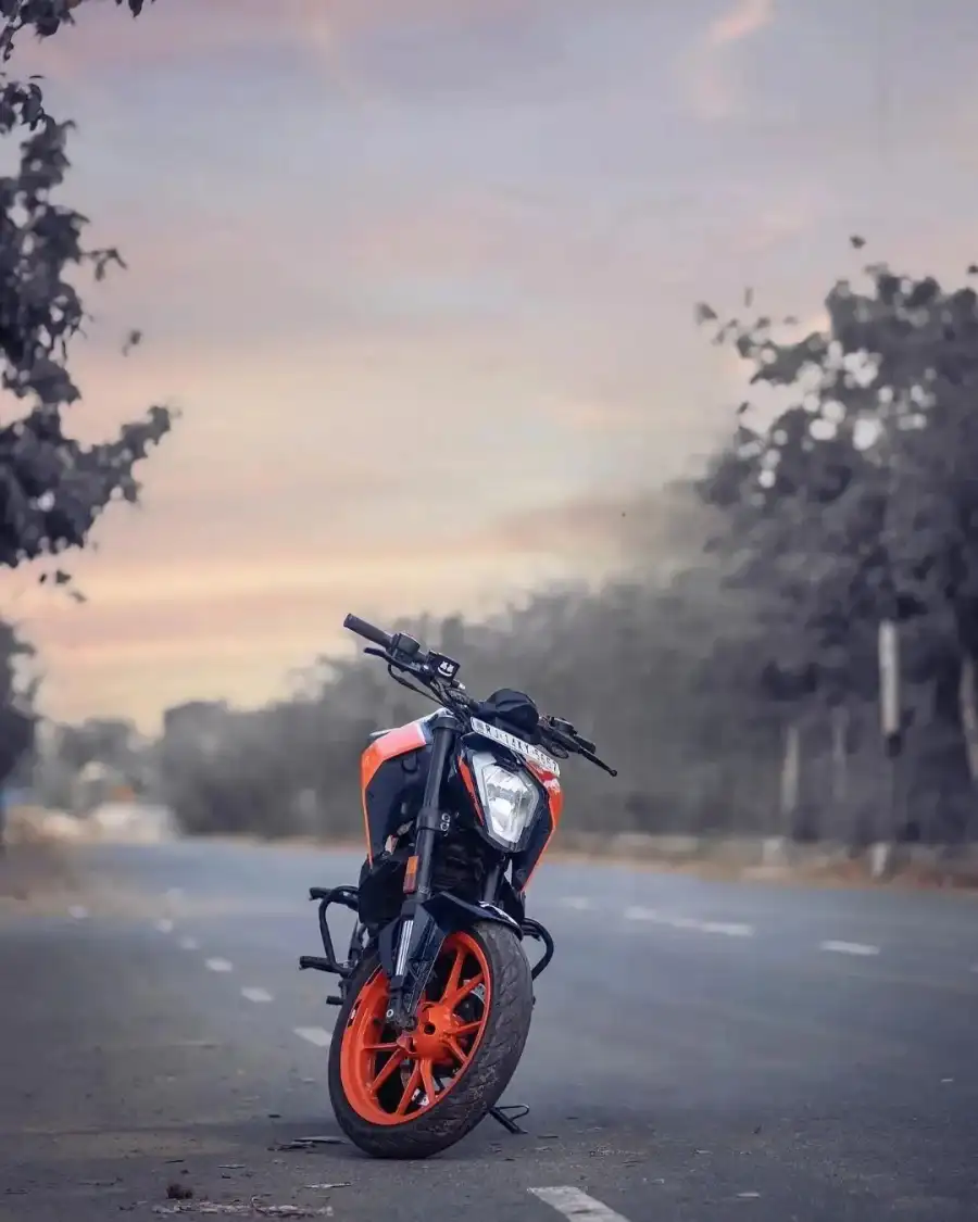 Editing Motorcycle Parked On A Road Background Full HD