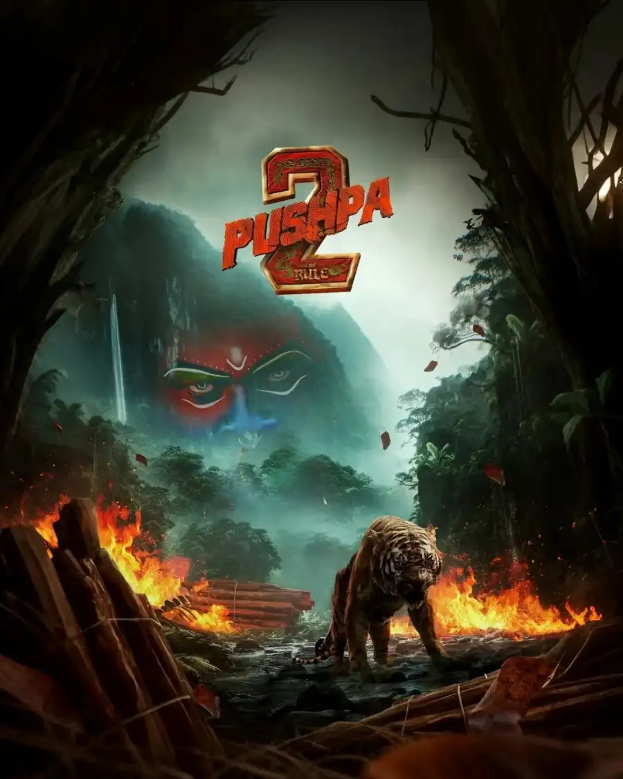 Editing Pushpa Two Poster In A Forest Background