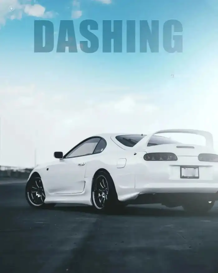 Editing White Car Parked On A Road Background