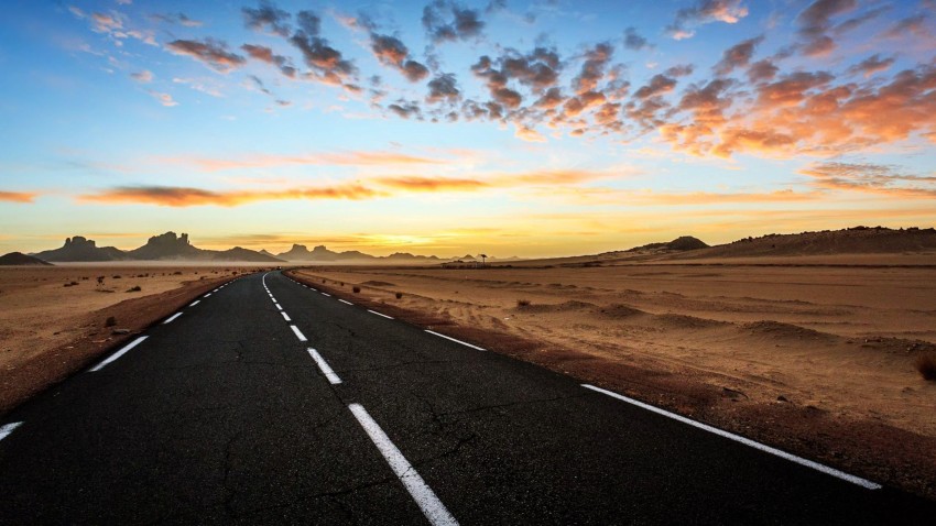 Empty Long Flat Road Background HD Background Free