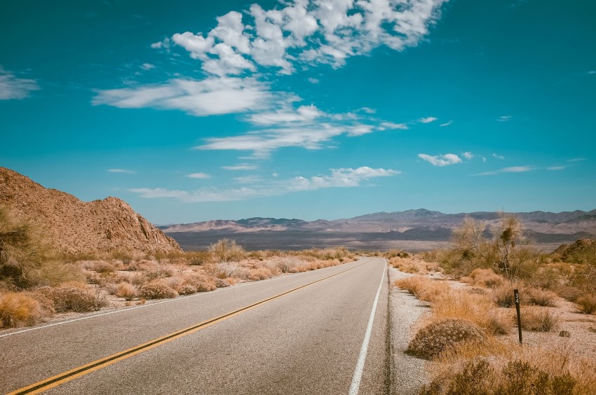 Empty Road Blue Sky Background HD Background Free