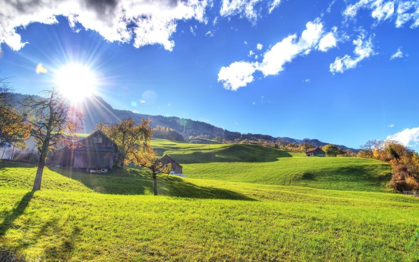 Field With Sky Photo Background Wallpaper HD Download