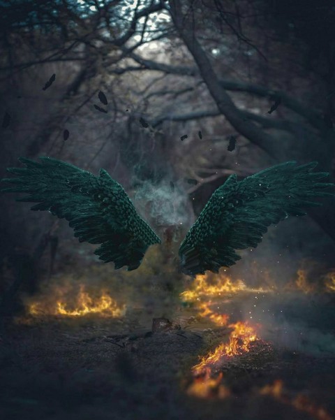 Fire Devil Wings PicsArt CB Editing  Background HD