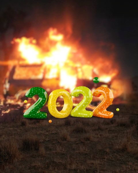 Fire Happy New Year 2022 CB PicsArt Editing Background