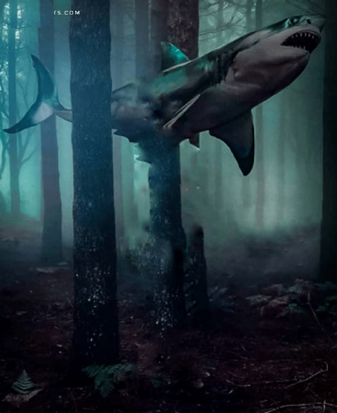 Fish Whale In Forest Concept CB Background Download