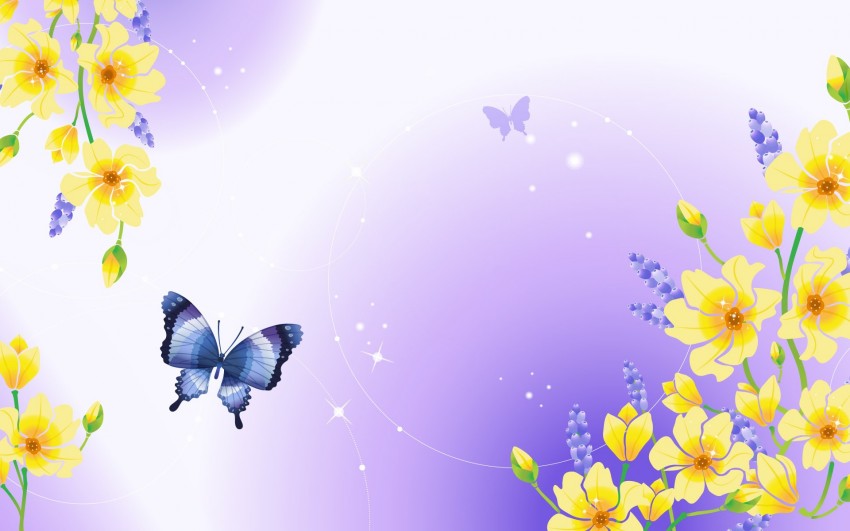 Flower Butterfly PowerPoint Background  Download