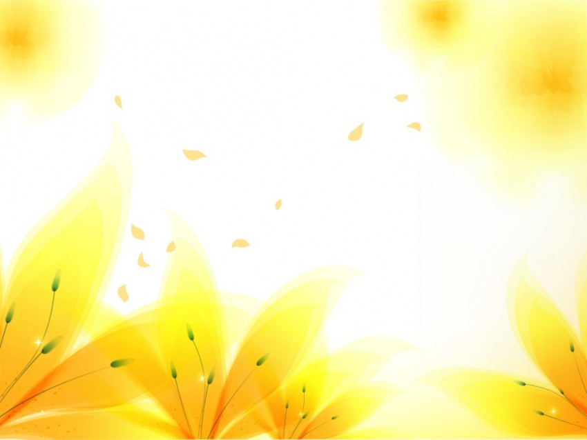 Flowers Design PPT Yellow PowerPoint Background