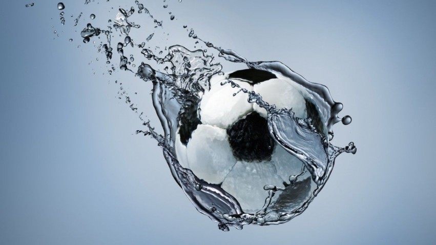 Football Water Splash HD Background Wallpaper