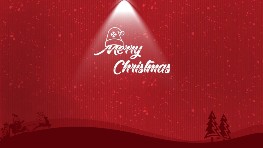 Fox Light Red Merry Christmas HD Background Wallpaper