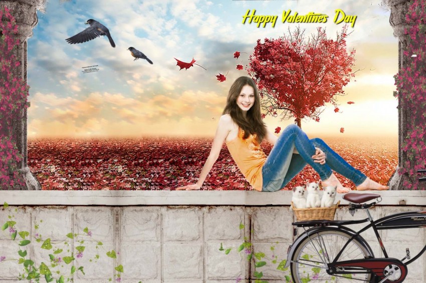 Full Hd Happy Valentine Day Photo Editing Background With Girls