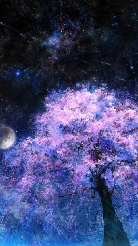 Galaxy Tree Phone Wallpaper Background HD Download