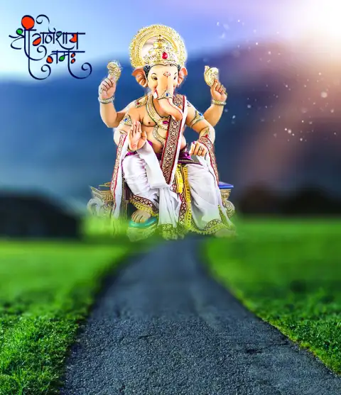 Ganesh Chaturthi Blur Village Road  Green Picsart Editing Background HD