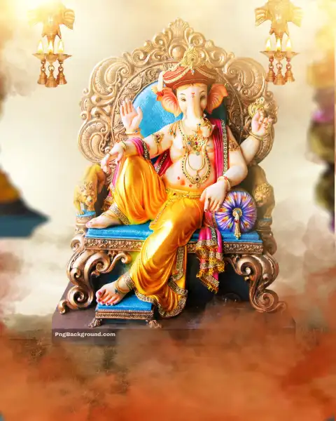 Ganesh Chaturthi Editing Sitting Ganpati Bappa HD Background