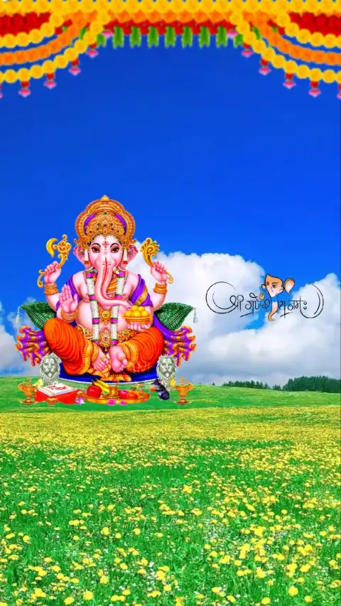 Ganesh Chaturthi ganpati Blue Sky CB Editing Background  Full HD