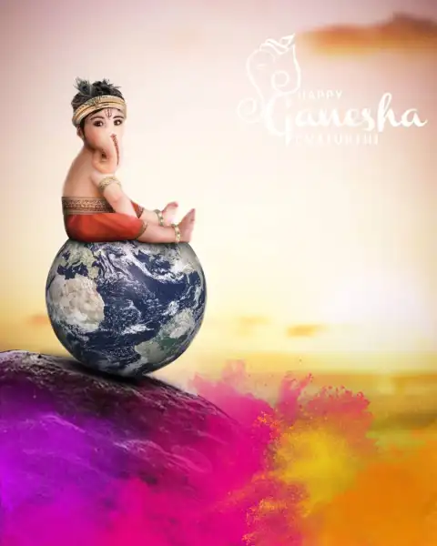 Ganesh Chaturthi Ganpati Earth Photo Editing Background