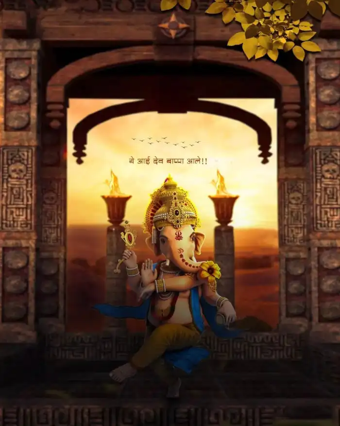 Ganesh Chaturthi Ganpati Marathi Banner Editing Background