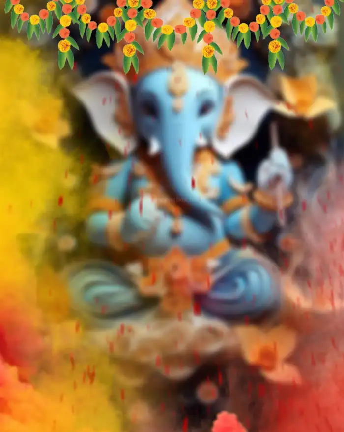 Ganesh Chaturthi Ganpati Statue Banner Editing Background