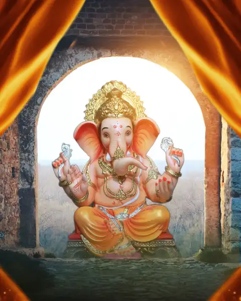 Ganesh Chaturthi Photo Editing Background Ganpati Statue