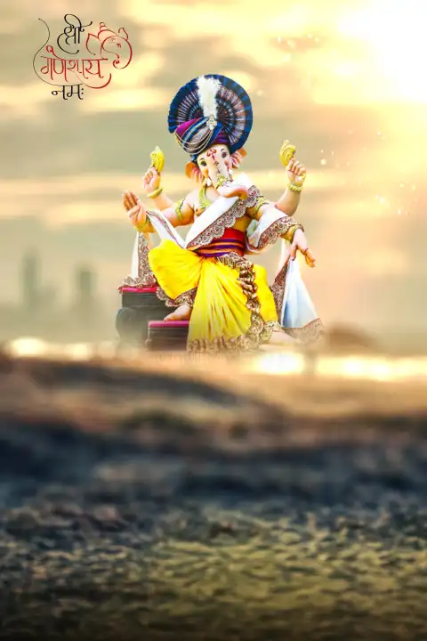 Ganesh Chaturthi Sunset CB Background Full HD Download