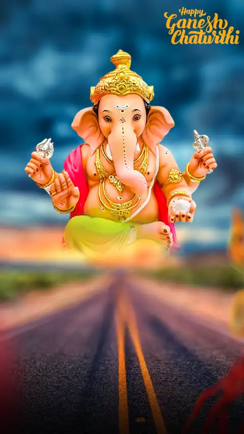 Ganpati Bappa Road Blur Picsart Editing Background Full HD