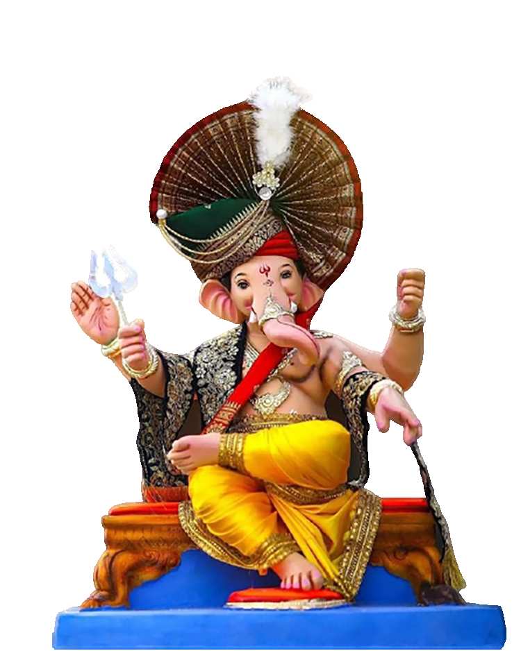 Ganpati Bappa Sitting HD Background PNG Images