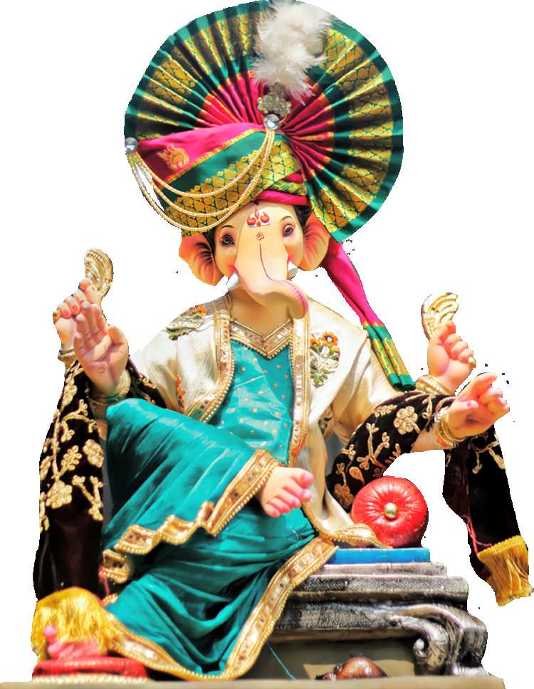 Ganpati Bappa Small Size Sitting Statue PNG Images Download