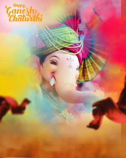 Ganpati face Ganesh Chaturthi PicsArt Background HD