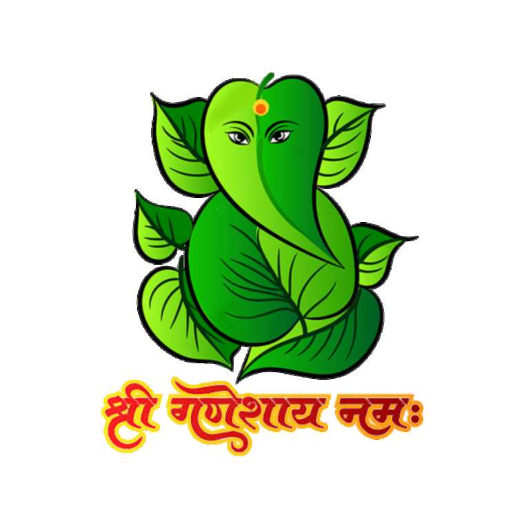 Ganpati Ganesh Ji Green Leaf PNG Images Download