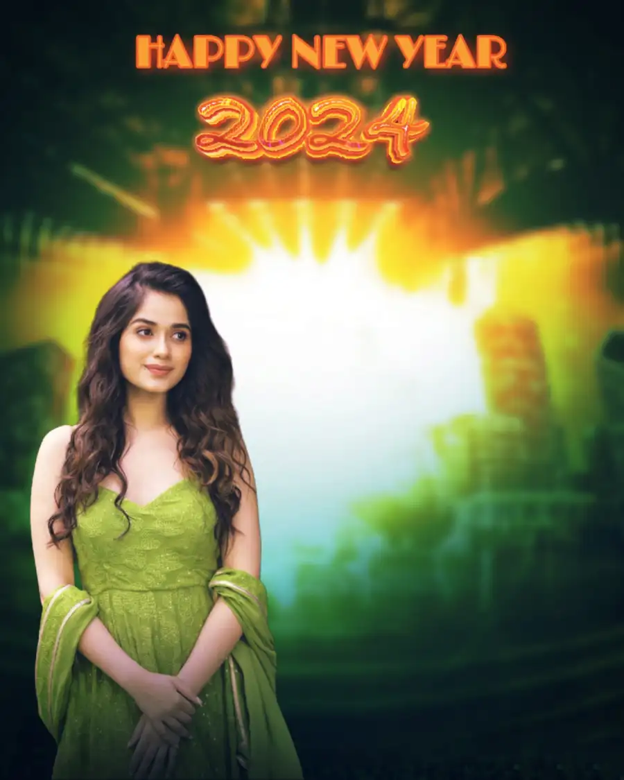 Girl Banner Editing Happy New Year 2024 Background