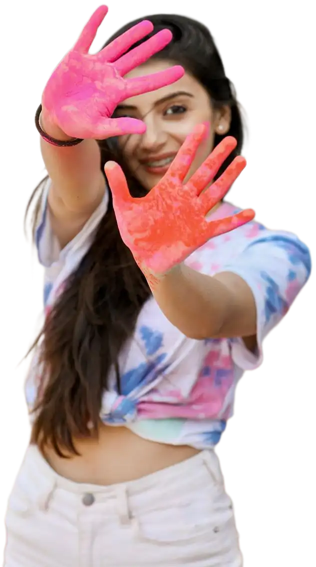 Girl Color In Hand PNG Images Download