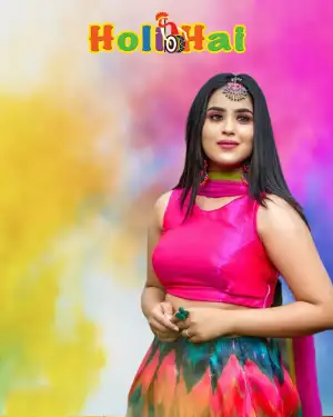 Girl Editing Happy Holi Bakcground Download