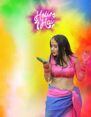 Girl Happy Holi Editing Background For CB Picsart