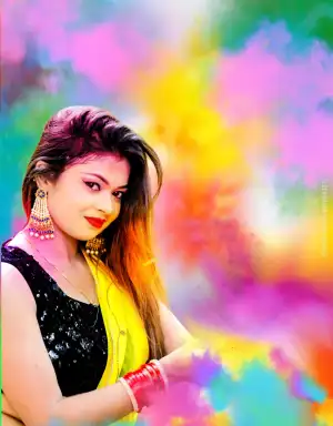 Girl Happy Holi Editing Background For CB Picsart