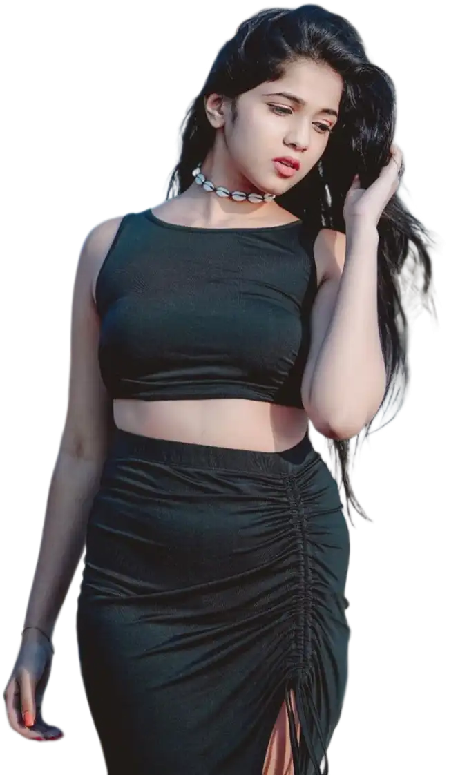 Girl In Black dress Long Hair PNG Images Download