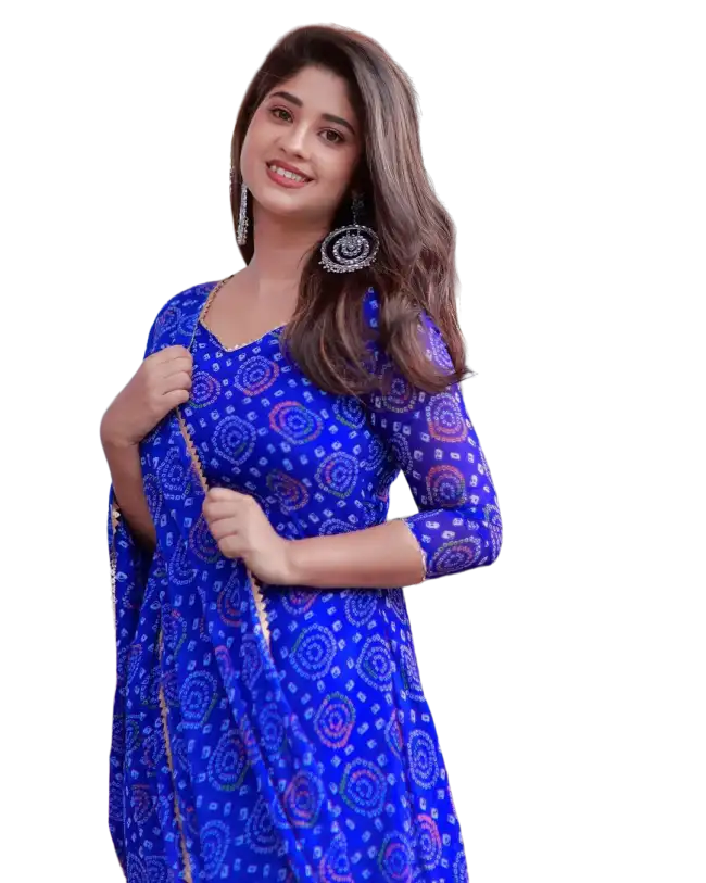 Girl In Blue Salwar Suits PNG Images Download