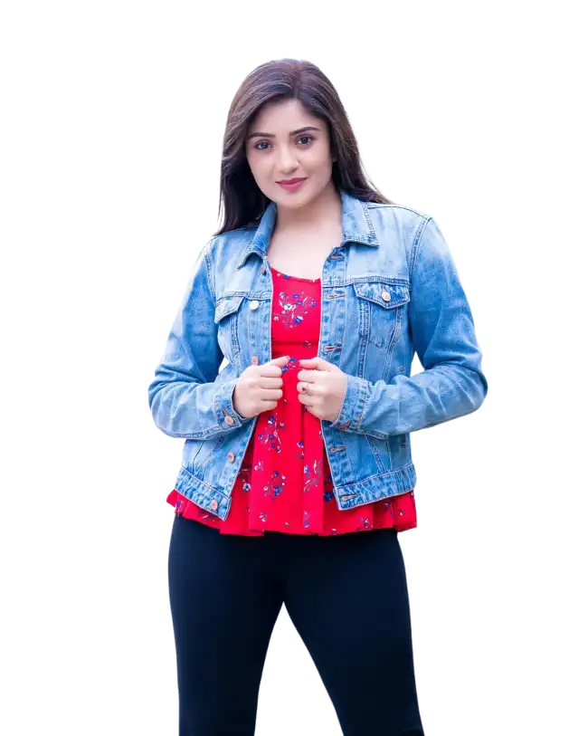 Girl In Jeans Jacket PNG Images Download