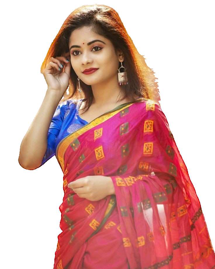 Girl In Red Saree PNG Images Download