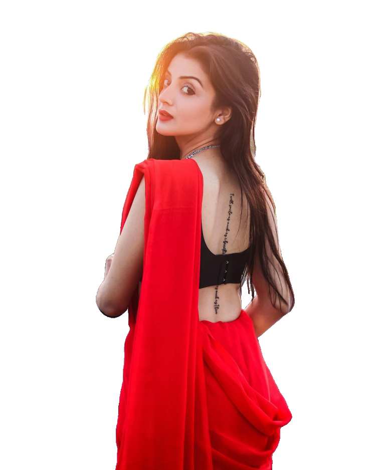 Girl In Red Saree PNG Images Transparent Background HD