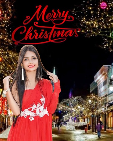 Girl Merry Christmas CB Picsart Editing Background