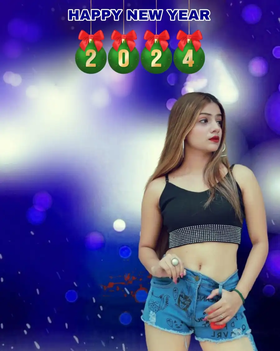 Girl Photo Editing Happy New  Year 2024 Background (39)